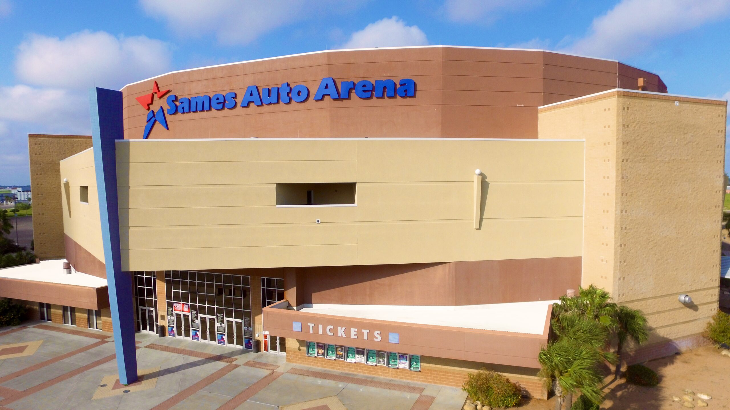 Interior view of Sames Auto Arena showing seating and event space