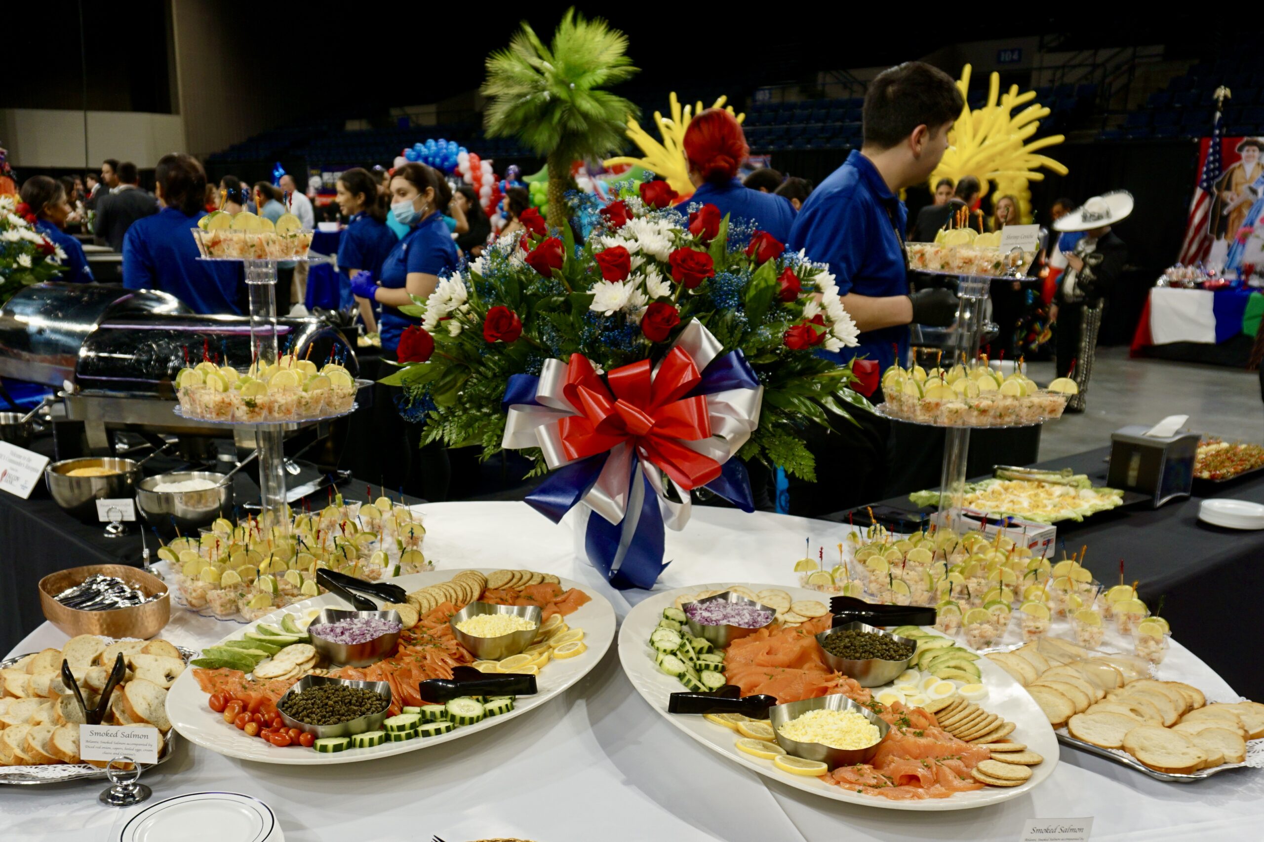 Savor Catering banquet food display at an event